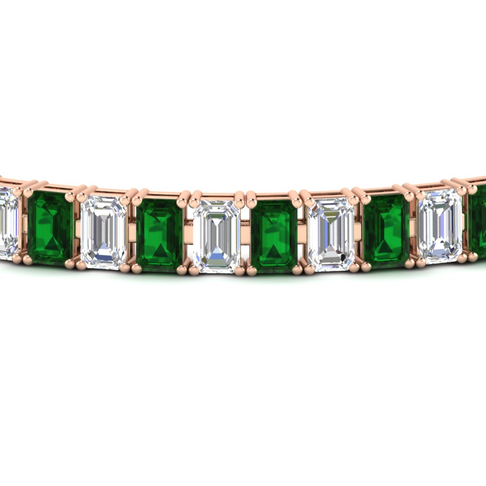 12 Carat Emerald Cut Tennis Diamond Bracelet