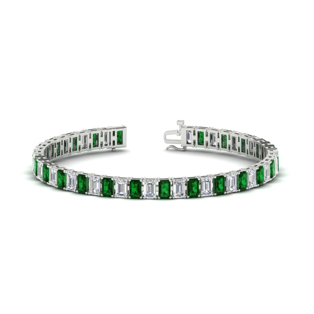 12 Carat Emerald Cut Tennis Diamond Bracelet