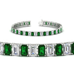 Load image into Gallery viewer, 12 Carat Emerald Cut Tennis Diamond Bracelet
