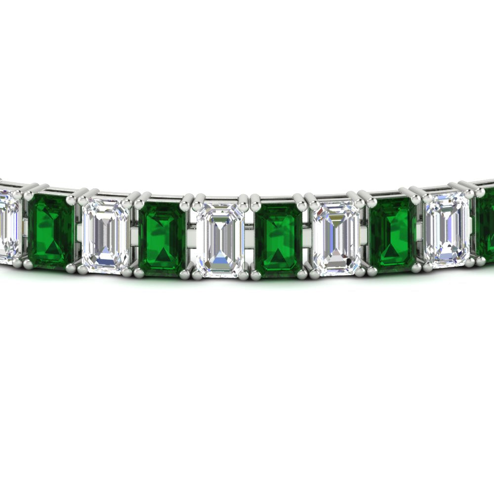 12 Carat Emerald Cut Tennis Diamond Bracelet