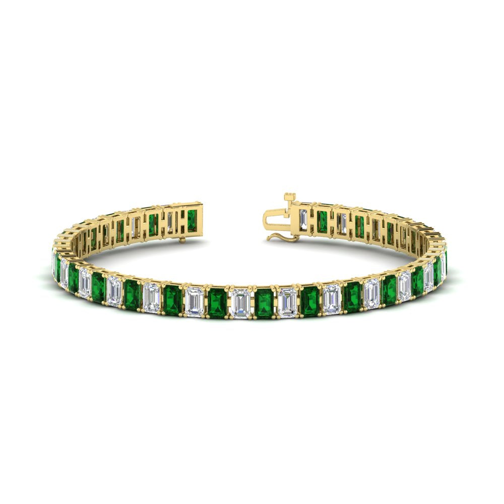 12 Carat Emerald Cut Tennis Diamond Bracelet