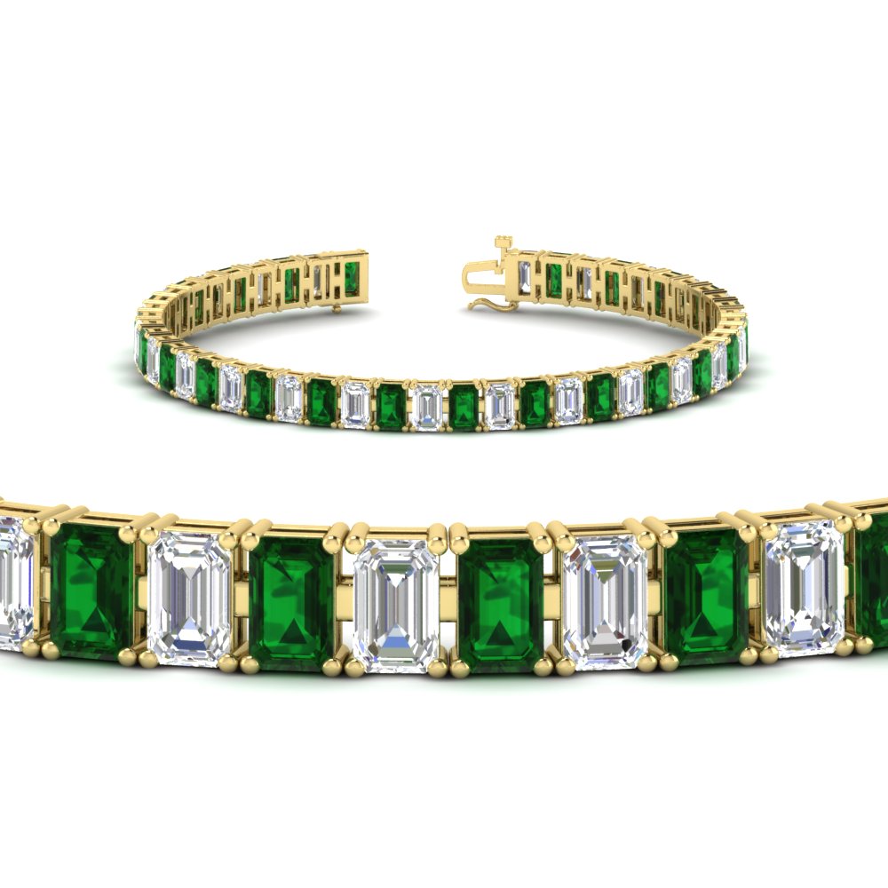 12 Carat Emerald Cut Tennis Diamond Bracelet
