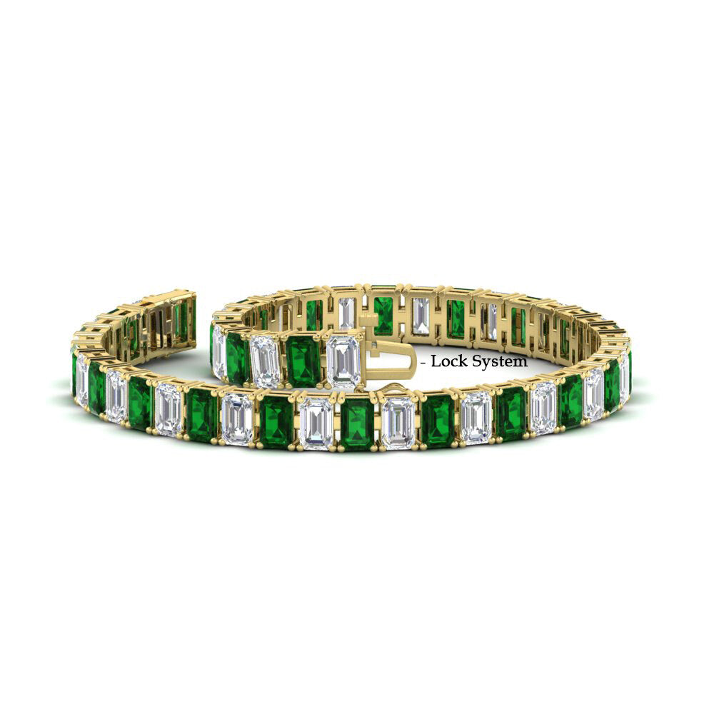 12 Carat Emerald Cut Tennis Diamond Bracelet