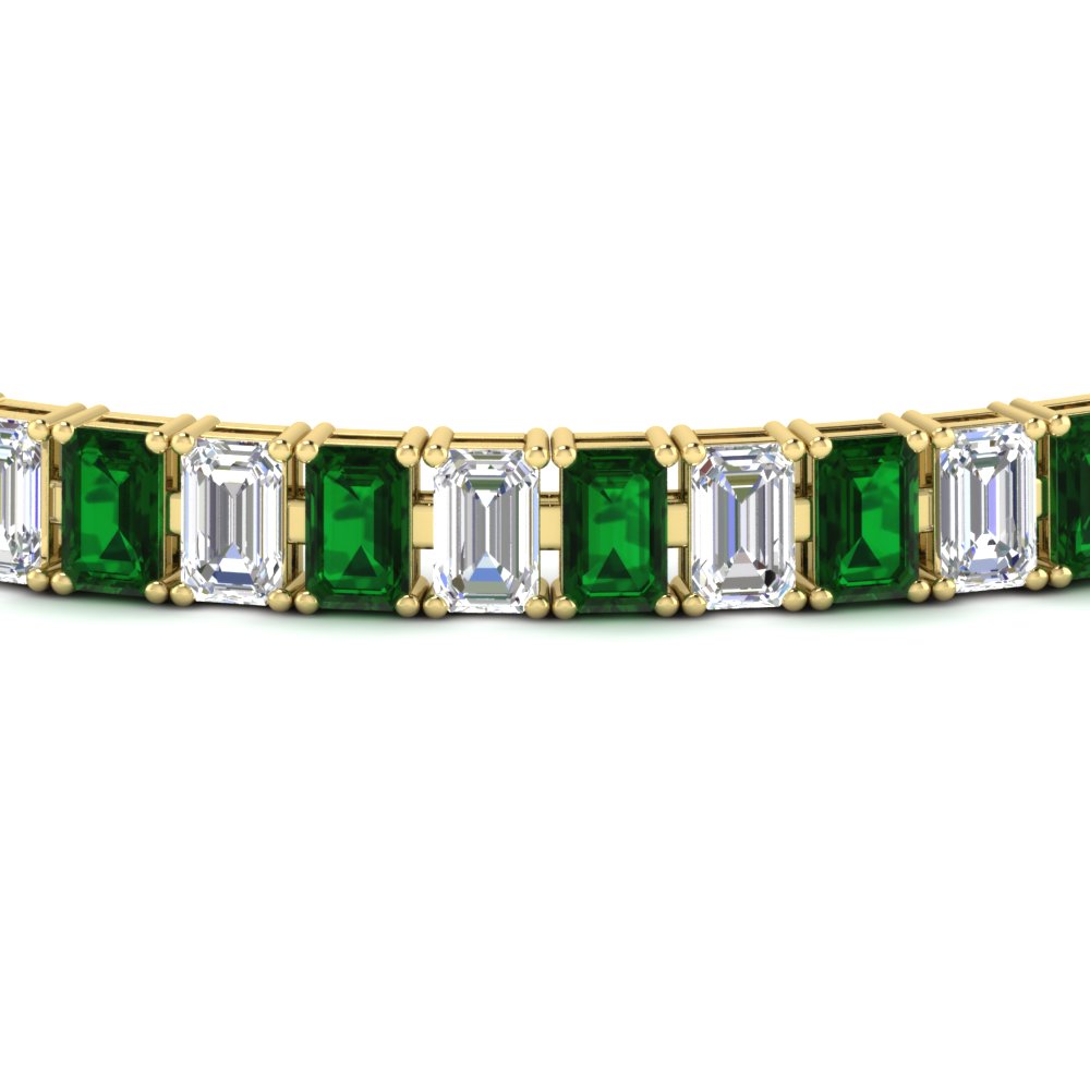 12 Carat Emerald Cut Tennis Diamond Bracelet