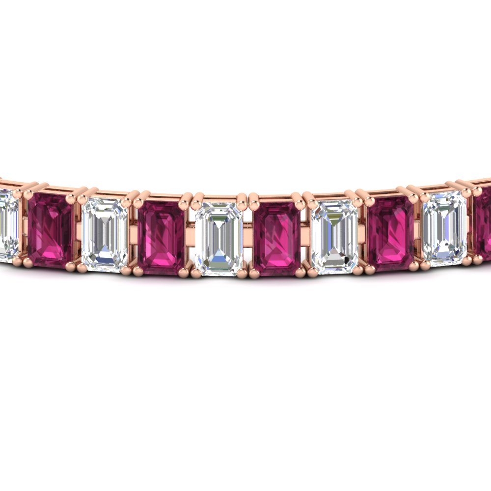 12 Carat Emerald Cut Tennis Diamond Bracelet