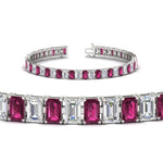 Load image into Gallery viewer, 12 Carat Emerald Cut Tennis Diamond Bracelet
