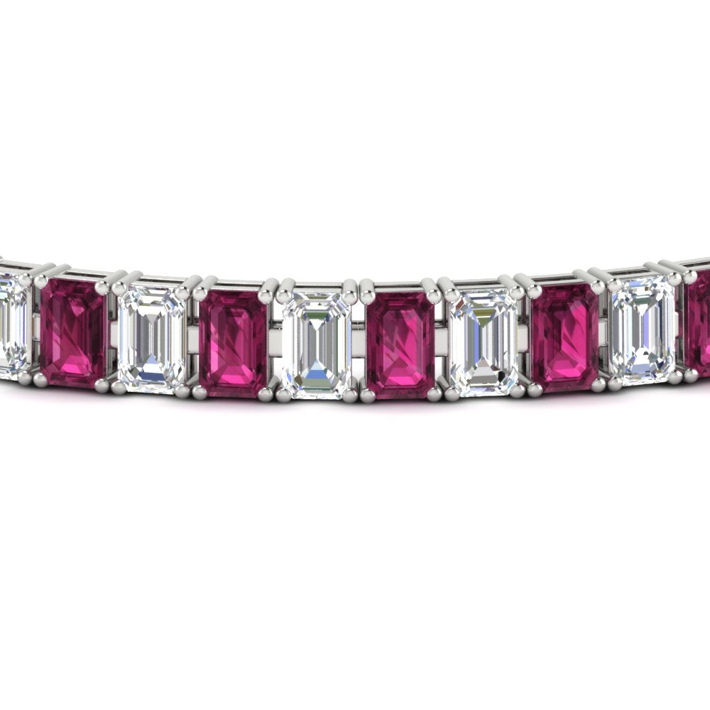 12 Carat Emerald Cut Tennis Diamond Bracelet