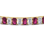 Load image into Gallery viewer, 12 Carat Emerald Cut Tennis Diamond Bracelet
