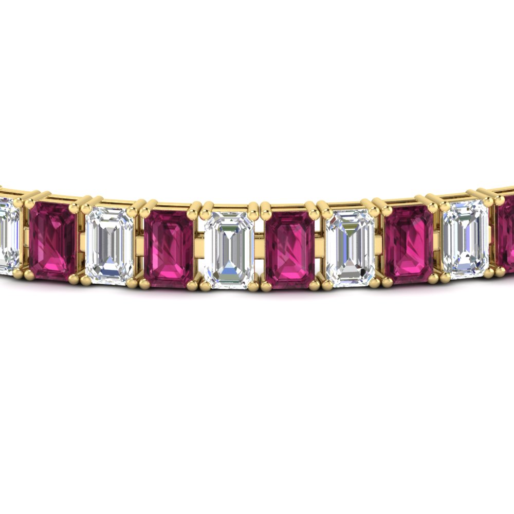 12 Carat Emerald Cut Tennis Diamond Bracelet