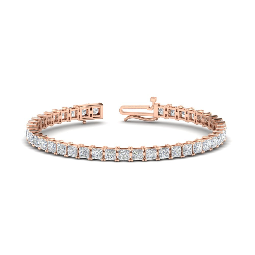 12 Carat Princess Cut Basket Tennis Bracelet