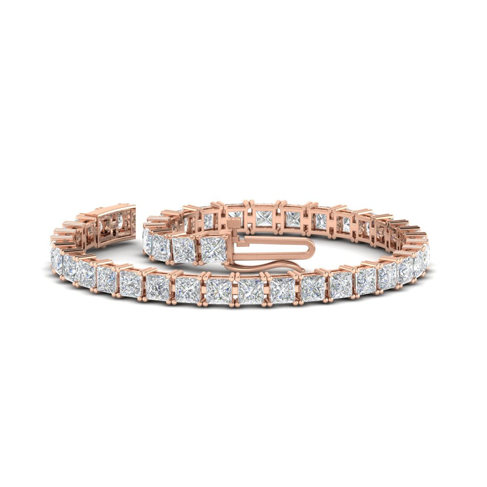12 Carat Princess Cut Basket Tennis Bracelet