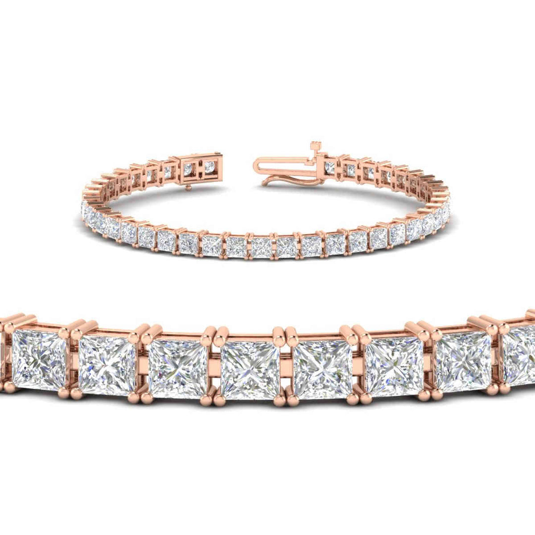 12 Carat Princess Cut Basket Tennis Bracelet