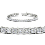 Load image into Gallery viewer, 12 Carat Princess Cut Basket Tennis Bracelet
