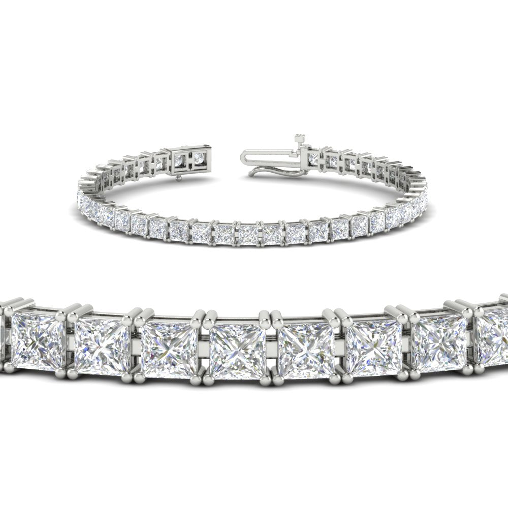 12 Carat Princess Cut Basket Tennis Bracelet