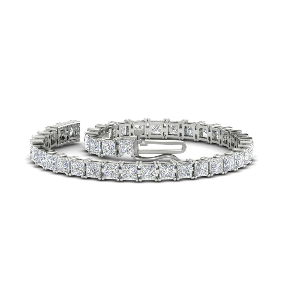 12 Carat Princess Cut Basket Tennis Bracelet