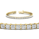 Load image into Gallery viewer, 12 Carat Princess Cut Basket Tennis Bracelet
