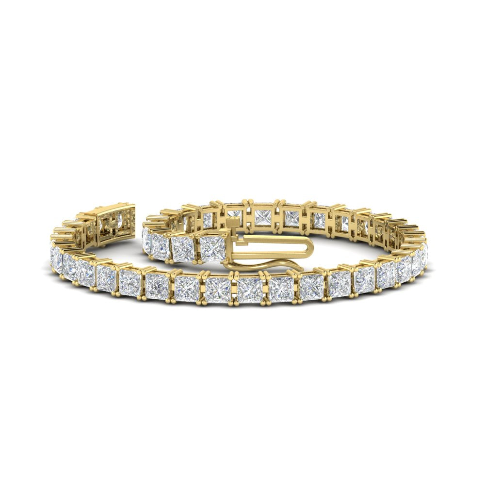 12 Carat Princess Cut Basket Tennis Bracelet