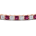 Load image into Gallery viewer, 12 Carat Princess Cut Basket Tennis Bracelet

