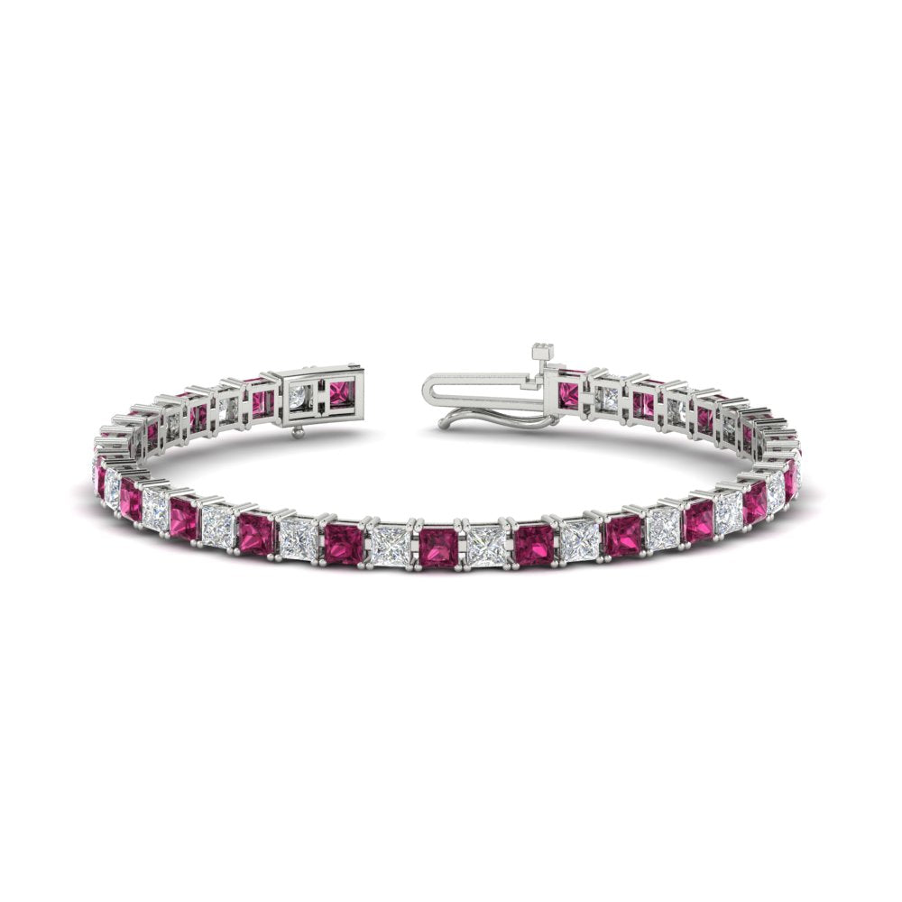 12 Carat Princess Cut Basket Tennis Bracelet