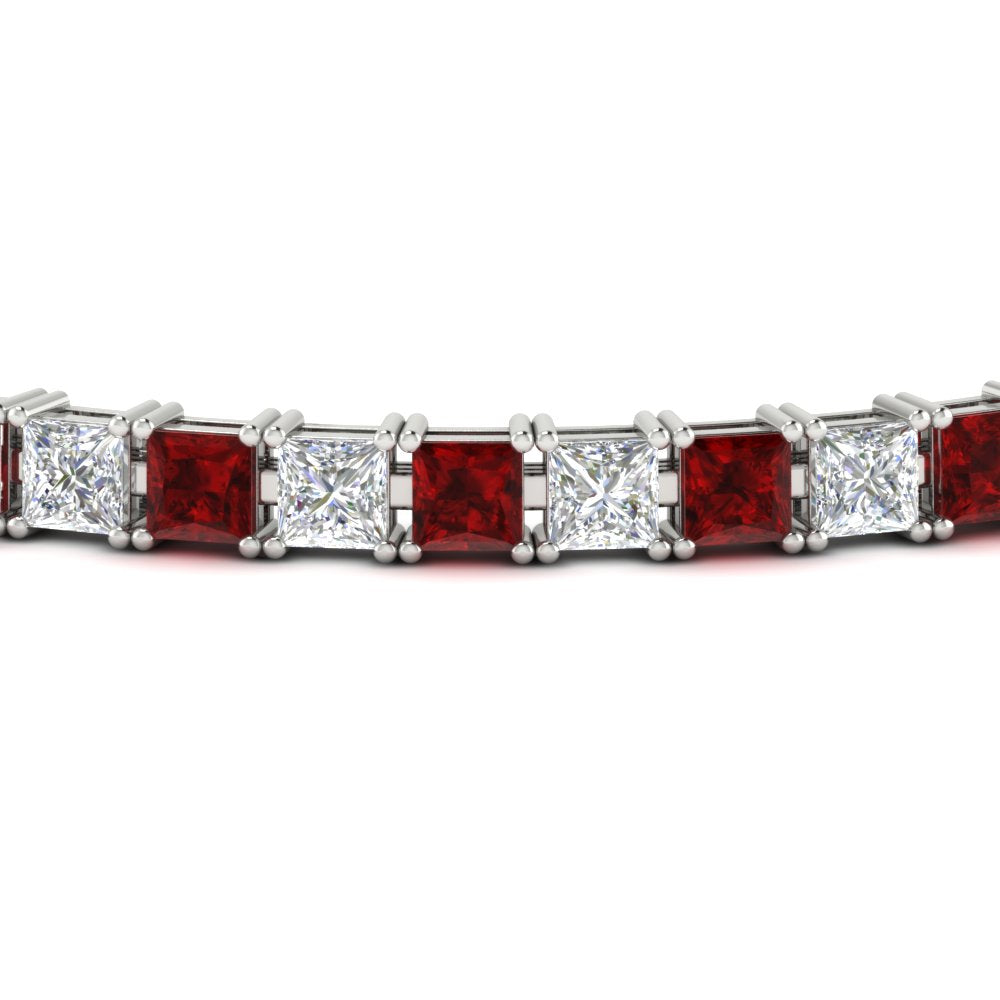 12 Carat Princess Cut Basket Tennis Bracelet