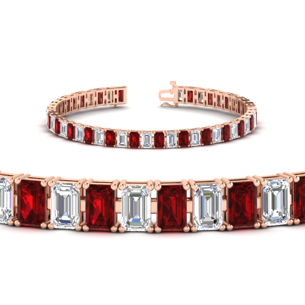 12 Carat Emerald Cut Tennis Diamond Bracelet