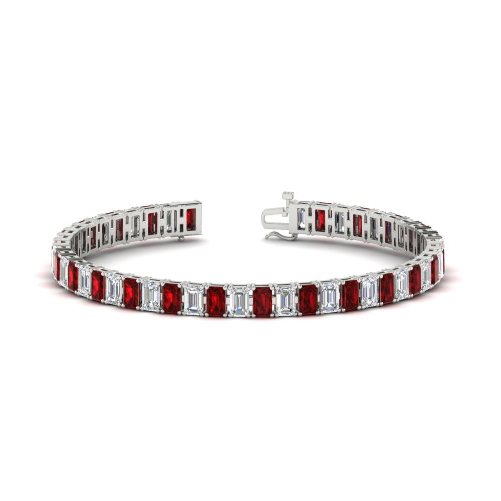 12 Carat Emerald Cut Tennis Diamond Bracelet