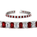 Load image into Gallery viewer, 12 Carat Emerald Cut Tennis Diamond Bracelet
