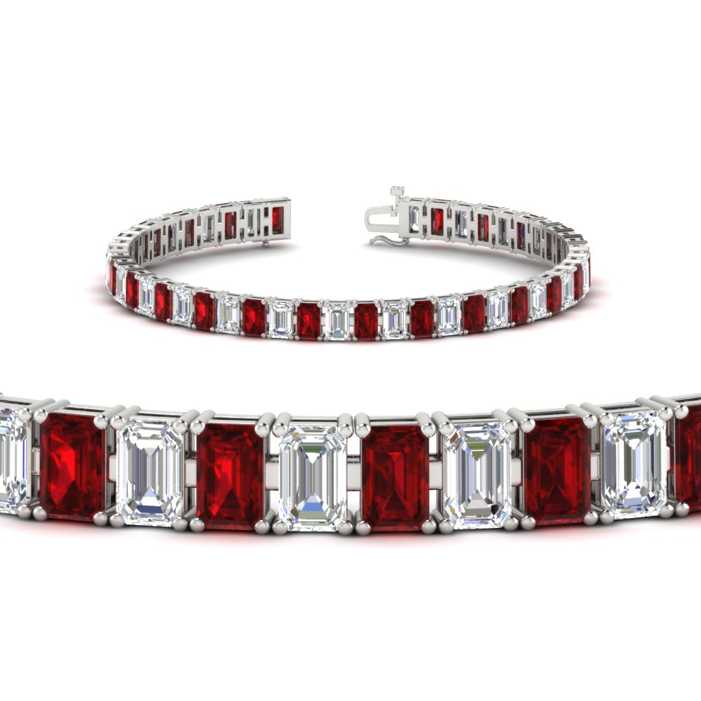 12 Carat Emerald Cut Tennis Diamond Bracelet
