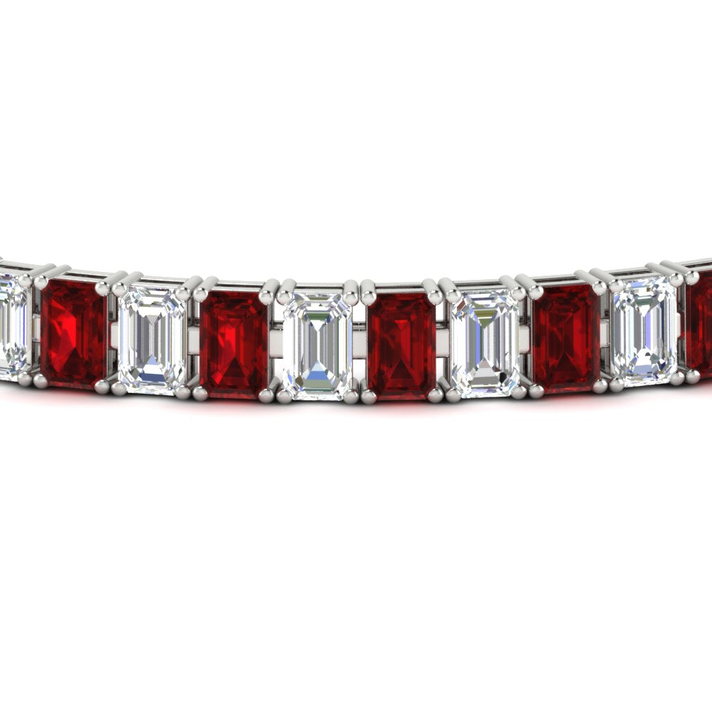 12 Carat Emerald Cut Tennis Diamond Bracelet