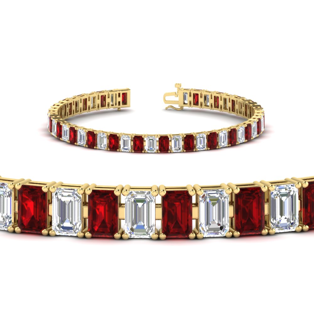 12 Carat Emerald Cut Tennis Diamond Bracelet