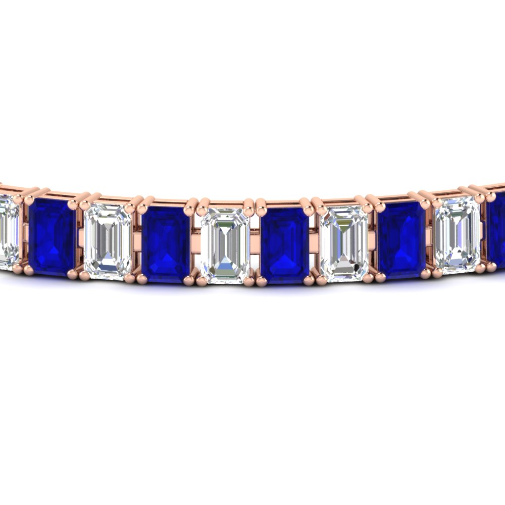 12 Carat Emerald Cut Tennis Diamond Bracelet