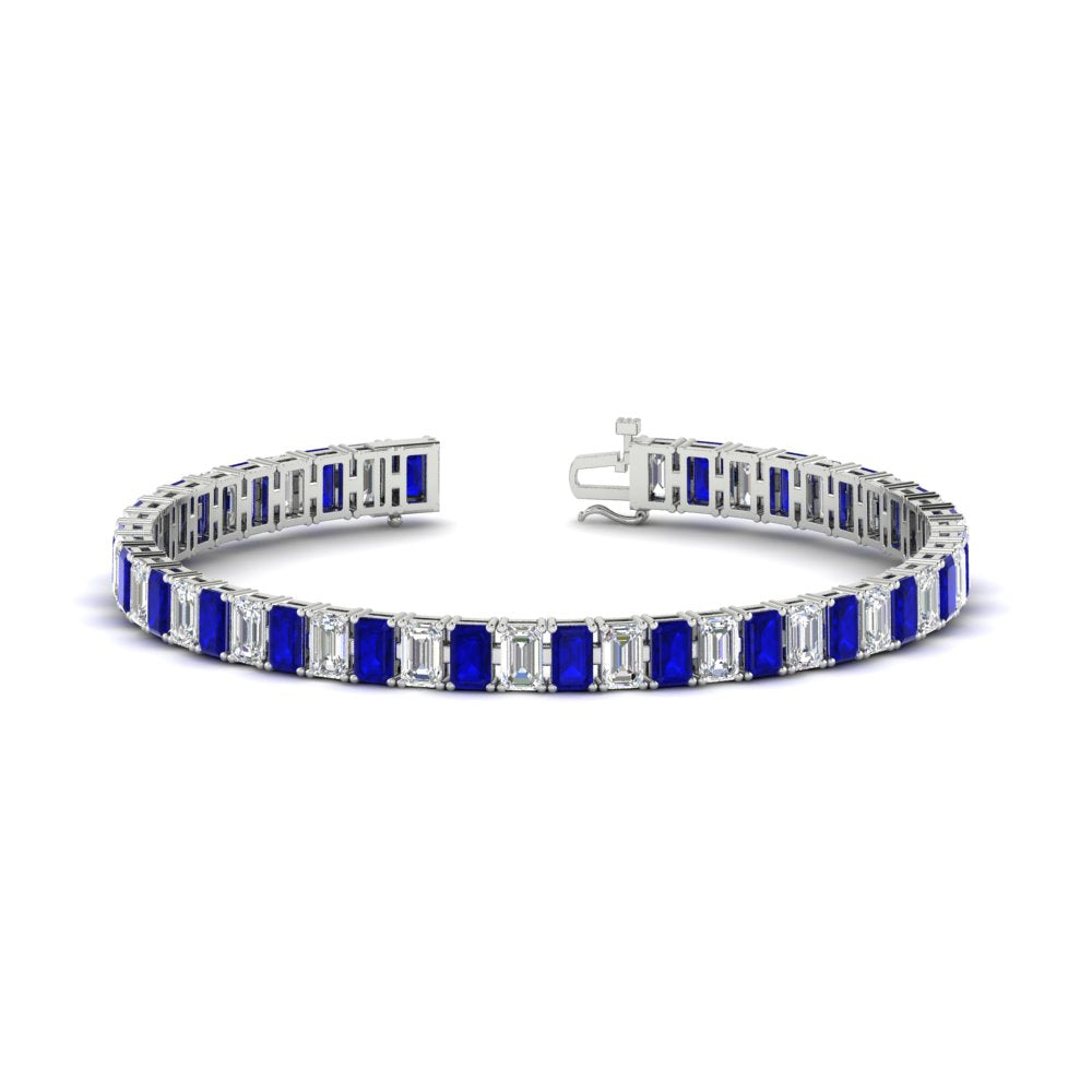 12 Carat Emerald Cut Tennis Diamond Bracelet