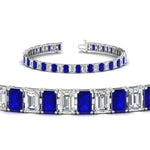 Load image into Gallery viewer, 12 Carat Emerald Cut Tennis Diamond Bracelet
