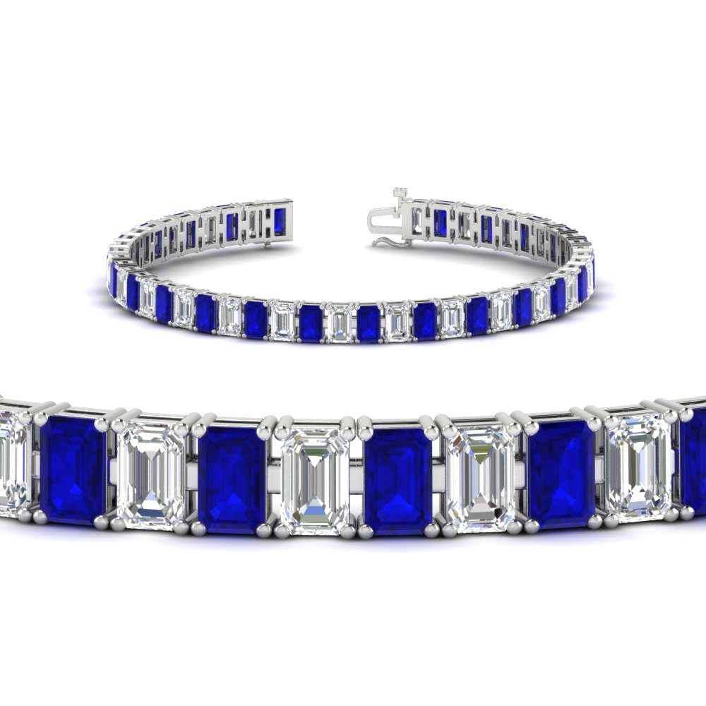 12 Carat Emerald Cut Tennis Diamond Bracelet