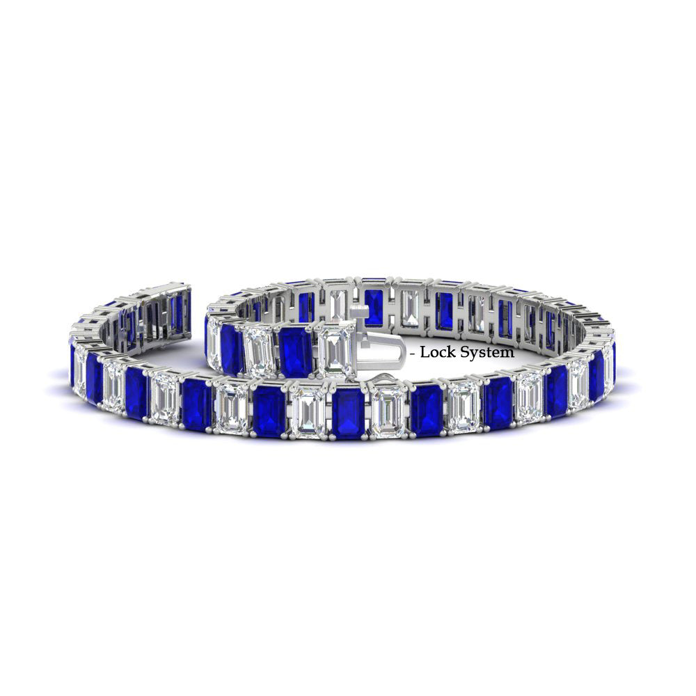 12 Carat Emerald Cut Tennis Diamond Bracelet
