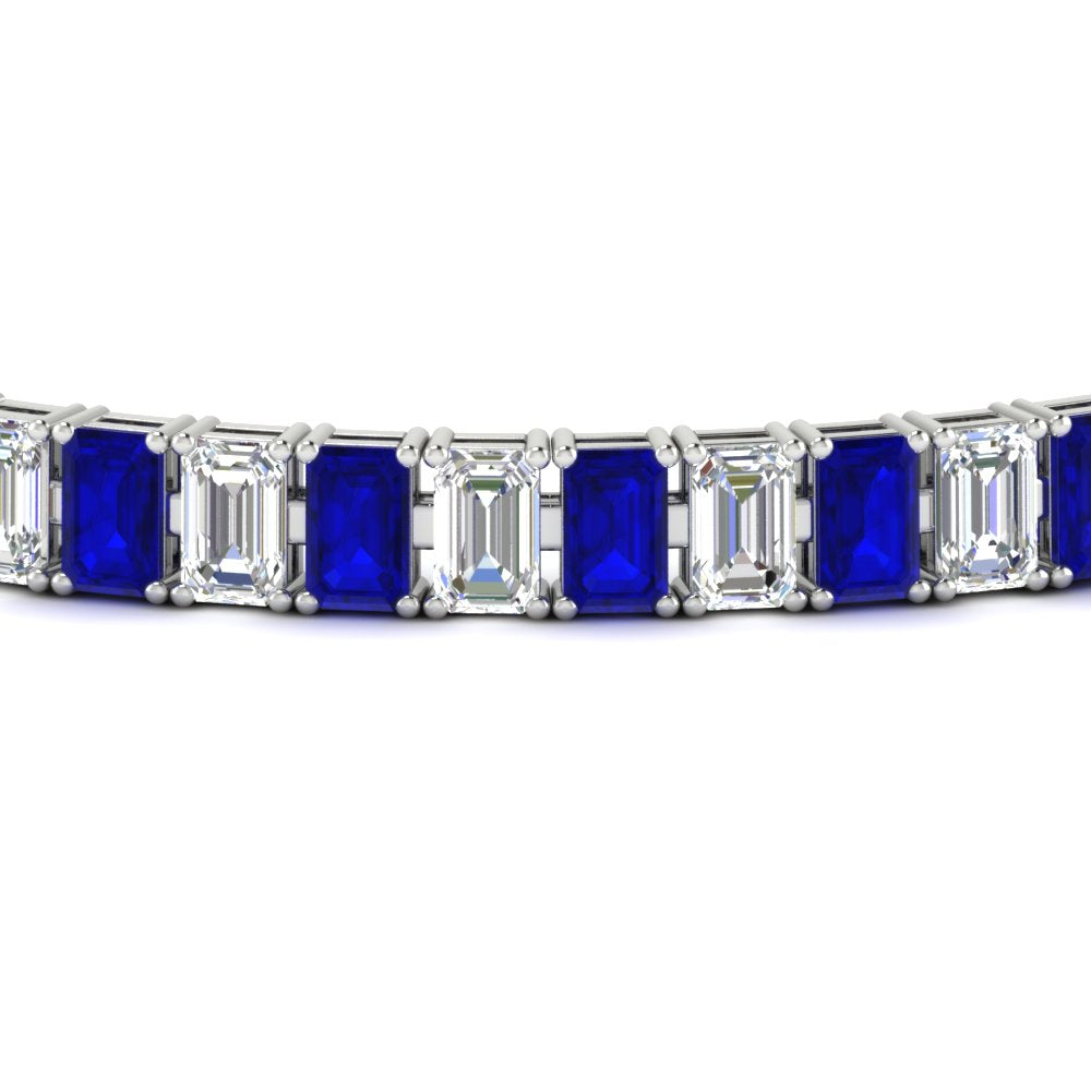 12 Carat Emerald Cut Tennis Diamond Bracelet