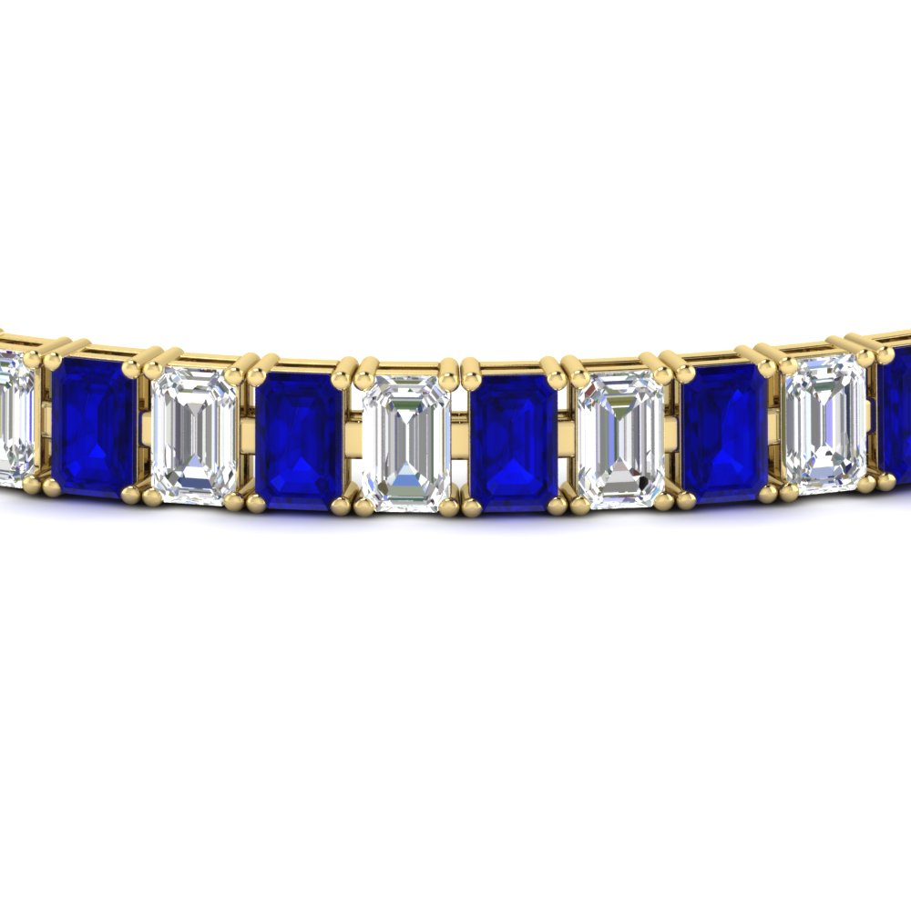 12 Carat Emerald Cut Tennis Diamond Bracelet