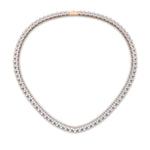 Load image into Gallery viewer, 12-carat-three-stone-diamond-cluster-gold-necklace-in-FDNK11335-(0.05CT)-NL-RG