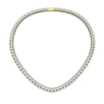 Load image into Gallery viewer, 12-carat-three-stone-diamond-cluster-gold-necklace-in-FDNK11335-(0.05CT)-NL-YG