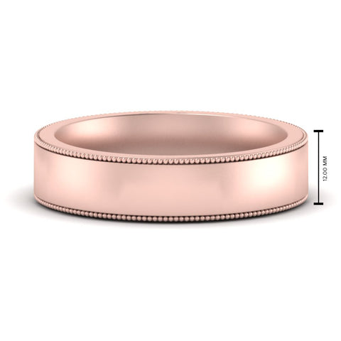 Stepped Edge Comfort Fit Flat Mens Band