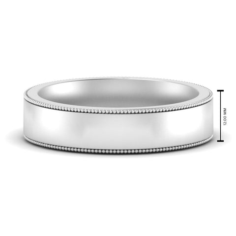 Stepped Edge Comfort Fit Flat Mens Band