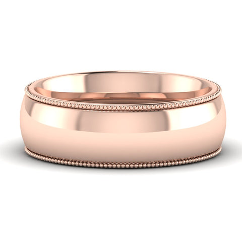 Comfort Fit Wedding Band Milgrain Edge