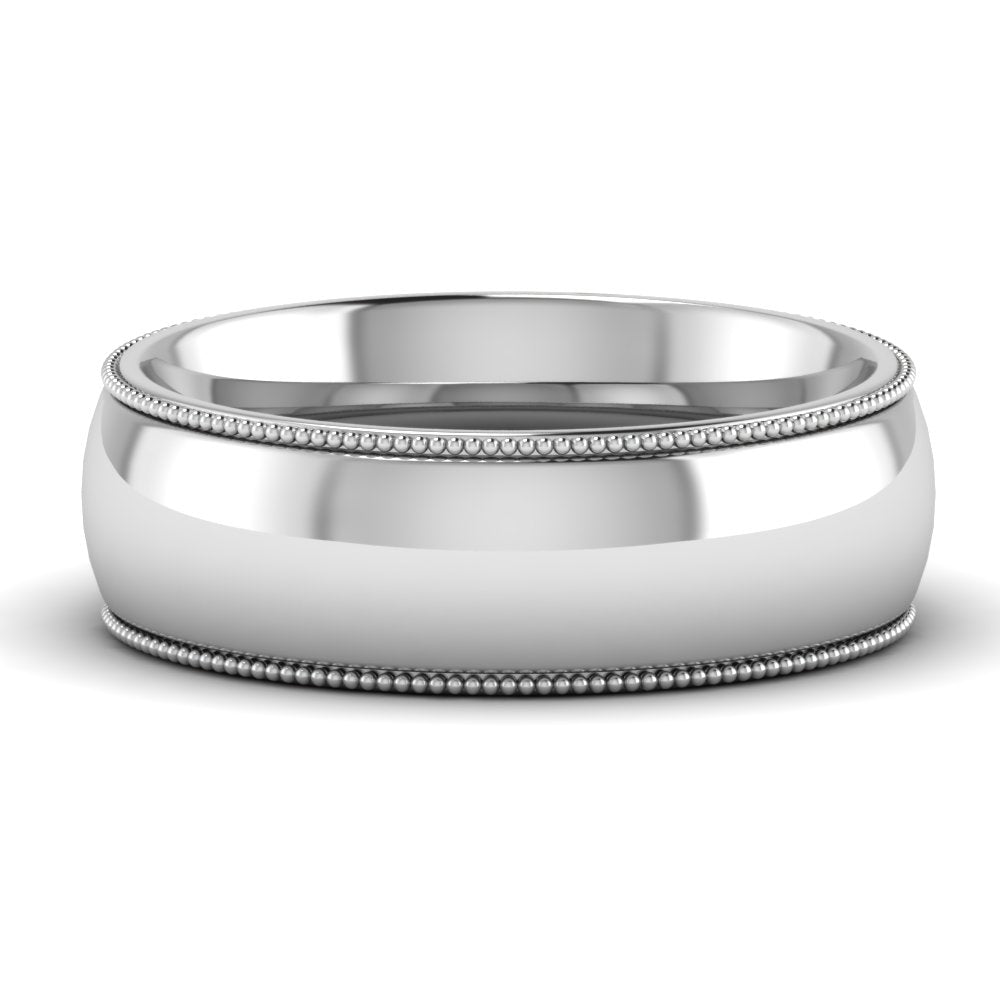 4 mm Comfort Fit Wedding Band Milgrain Edge