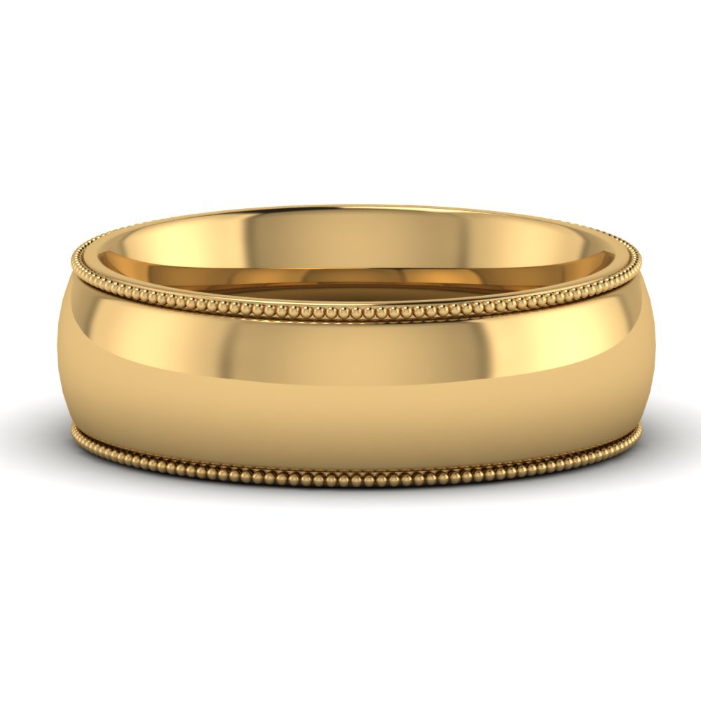 4 mm Comfort Fit Wedding Band Milgrain Edge