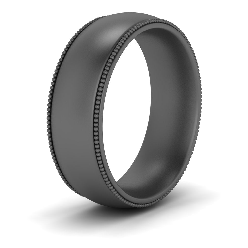 4 mm Milgrain Comfort Fit Mens Wedding Band