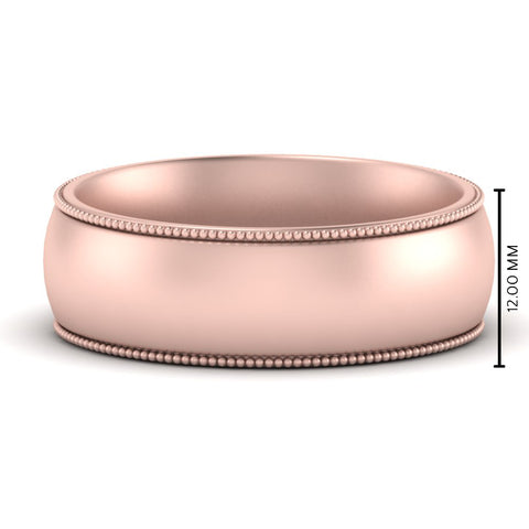 4 mm Milgrain Comfort Fit Mens Wedding Band