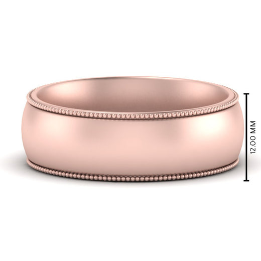 4 mm Milgrain Comfort Fit Mens Wedding Band
