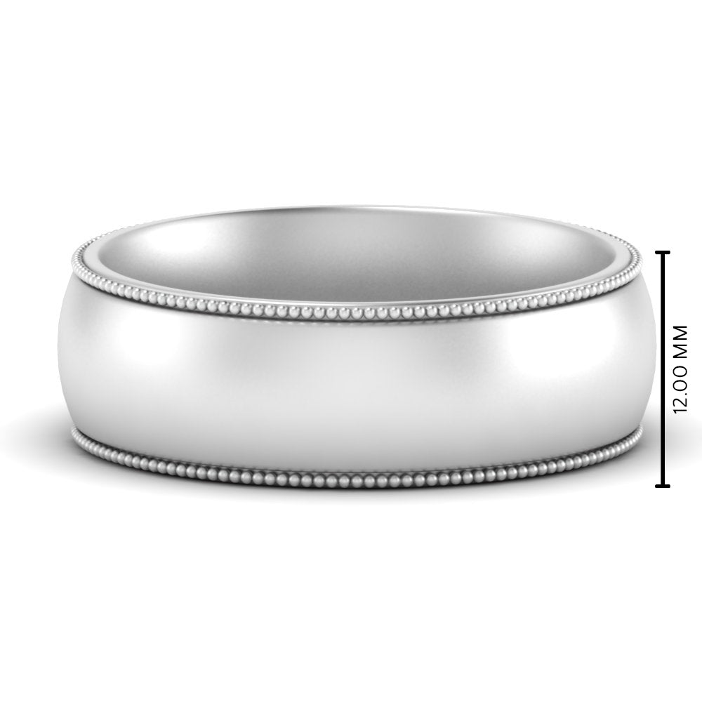 4 mm Milgrain Comfort Fit Mens Wedding Band