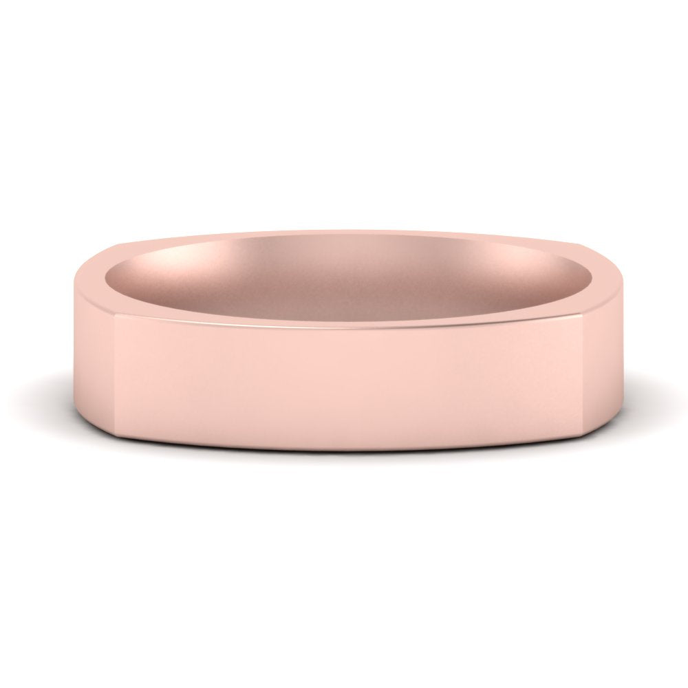 4 mm Square Comfort Fit Mens Wedding Band