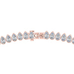 Load image into Gallery viewer, 13-ct.-bezel-diamond-teardrop-tennis-eternity-necklace-in-FDNK10584-0.10CT-NL-RG